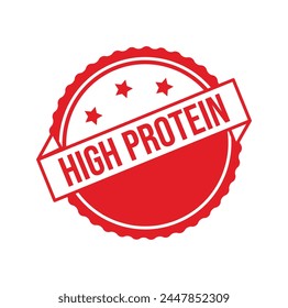 Diseño de sello de goma de alta proteína. ILUSTRACIÓN VECTORIAL.
