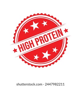 Diseño de sello de goma de alta proteína. ILUSTRACIÓN VECTORIAL.