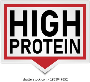 high protein sign with color label speech bubble vector icon sign illustration