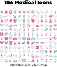 High Quality 156 Medical Icons 