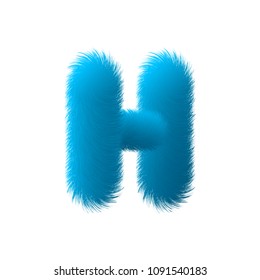 High Quality 3D Shaggy Letter H on White Background . Isolated Vector Element 