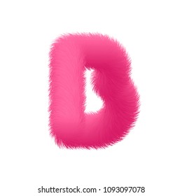 High Quality 3D Shaggy Letter B on White Background . Isolated Vector Element