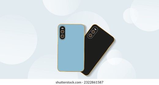 high quality 3d vector mobile mockup. Very realistic smartphone. Device UI UX mockup for presentation template. Phone frame with blank screen isolated template.