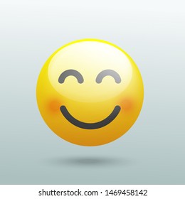 	
High quality 3d vector round yellow cartoon bubble emoticon for social media and chat comment reactions. Vector illustration