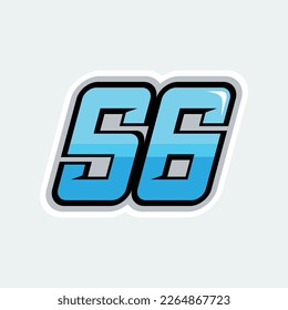 High quality 56 racing numbers logo design for your business branding.
