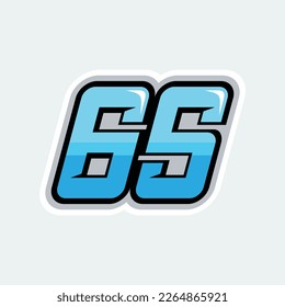High quality 65 racing numbers logo design for your business branding.
