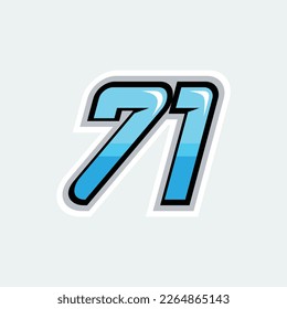 Diseño de logotipo de números de carreras 71 de alta calidad para su marca de negocios.