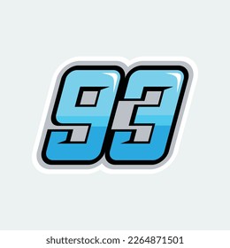 High quality 93 racing numbers logo design for your business branding.