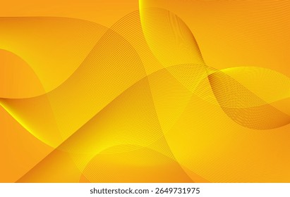 A high quality abstract background featuring dynamic flowing lines, smooth mesh grids, and radiant gradients in warm yellow and orange tones. Ideal for use in digital design, web templates.