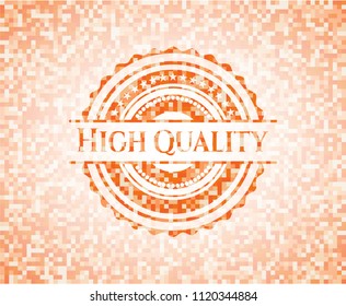 High Quality abstract orange mosaic emblem with background