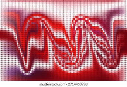 Textura de onda roja abstracta de alta calidad con efectos digitales de distorsión y movimiento. Ideal para temas de tecnología, gráficos modernos, pósters y Diseño web.