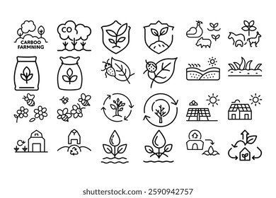 High quality agriculture outline icon vector illustration, perfect for farming, organic products, eco-friendly designs, agribusiness branding, and rural development themes.