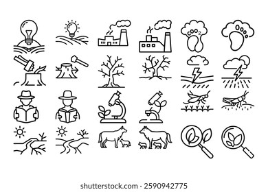 High quality agriculture outline icon vector illustration, perfect for farming, organic products, eco-friendly designs, agribusiness branding, and rural development themes.