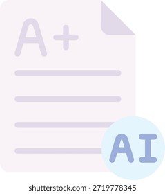 High quality AI Grader icon in EPS format, perfect for web, app, and educational UI design. Minimal and modern vector icon suitable for AI tools, grading systems, educational apps, and digital projects.