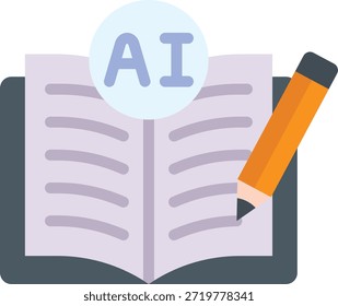 Icono de ayudante de tarea de IA de alta calidad en formato EPS, perfecto para Web, App y diseño de interfaz de usuario educativa. Icono de Vector minimalista y moderno adecuado para herramientas de IA, asistencia con la tarea, App en aprendizaje y proyectos digitales.