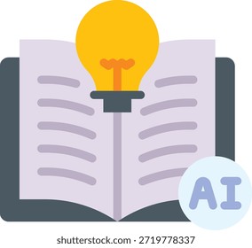 Icono de asistente de aprendizaje de IA de alta calidad en formato EPS, perfecto para Web, App y diseño de interfaz de usuario educativa. Icono de Vector mínimo y moderno adecuado para herramientas de IA, asistencia de aprendizaje, App educativos y proyectos digitales.