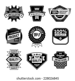 High quality assorted designs vector black and white vintage badges and labels set 4. 