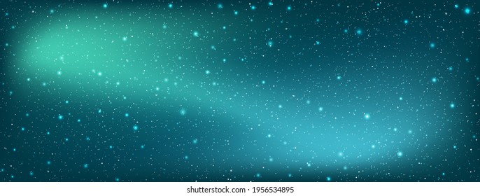 A high quality astrology horizontal background galaxy illustration with nebula cosmos with stardust in deep universe and bright shining stars illuminating the space.
