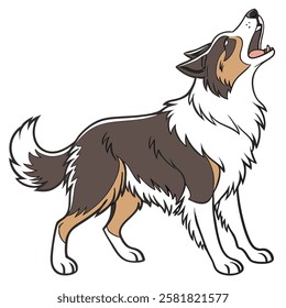 High Quality Australian Shepherd Dog Vector Illstration