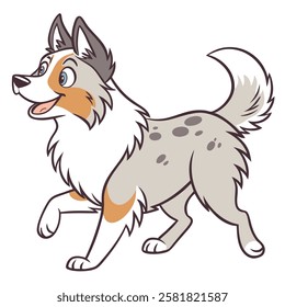 High Quality Australian Shepherd Dog Vector Illstration