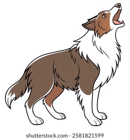 High Quality Australian Shepherd Dog Vector Illstration