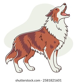 High Quality Australian Shepherd Dog Vector Illstration