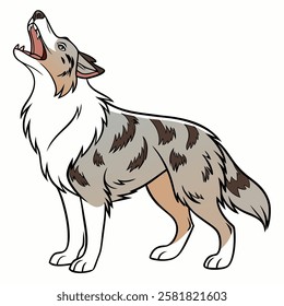 High Quality Australian Shepherd Dog Vector Illstration