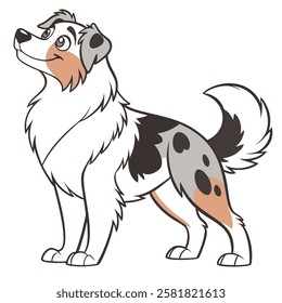 High Quality Australian Shepherd Dog Vector Illstration