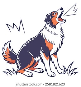 High Quality Australian Shepherd Dog Vector Illstration