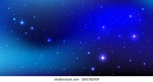 A high quality background galaxy illustration with stardust and bright shining stars illuminating the space.