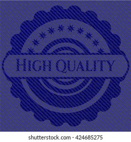 High Quality badge with denim background