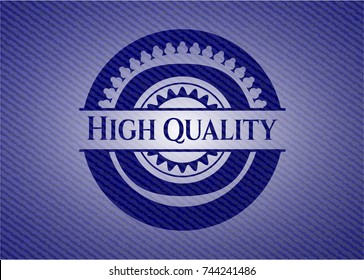 High Quality badge with denim background