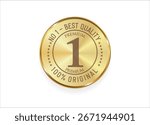 High quality badge vector and label design elements, golden badge  premium quality emblem luxury in gold color.