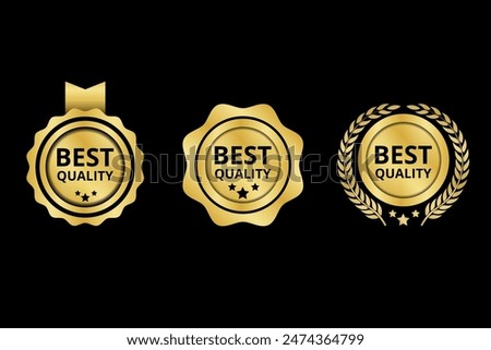 High quality badge vector and labels design elements.Golden badge collection.Premium emblem luxury in gold color.