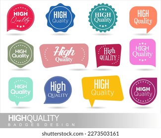 High Quality Badges and Tags in Flat Design Style vector illustration 