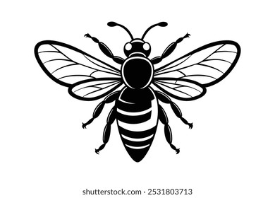 High quality Bee silhouette vector illustration.