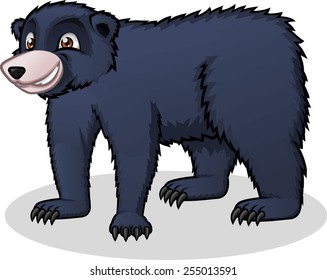 High Quality Black Bear Vector Cartoon Illustration