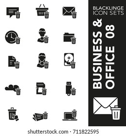 High Quality Black And White Icons Of User Interface And Erase Data. Blacklinge Are The Best Pictogram Pack Unique Design For All Dimensions And Devices. Vector Graphic Logo Symbol And Website Content