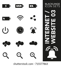 High quality black and white icons of website internet and commerce. Blacklinge are the best pictogram pack unique design for all dimensions and devices. Vector graphic logo symbol and website content