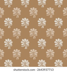 High quality block print pattern in EPS format for home decor.