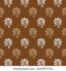 High quality block print pattern in EPS format for home decor.