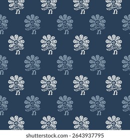 High quality block print pattern in EPS format for home decor.