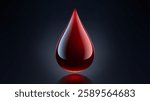 High Quality Blood Drop Isolated on Dark Background, Shiny Droplet, Different From Similar Vector, Vector Illustration