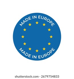 Hochwertiges blaues Kreissymbol, das den Ursprung des europäischen Produktes anzeigt.