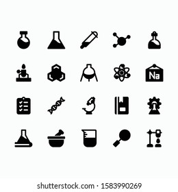 High quality chemistry solid icons