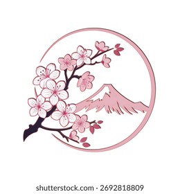 High quality cherry blossom vector icon