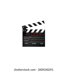 High quality clapperboard film rendering. Isolated on a white background. vector illustration