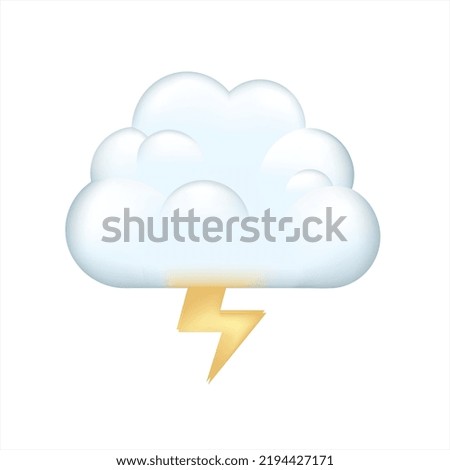 high quality Cloud with Lightning icon logo symbol sign isolated 3d vector background chat comment weather climate vector illustration meteorology reactions template emoji character message