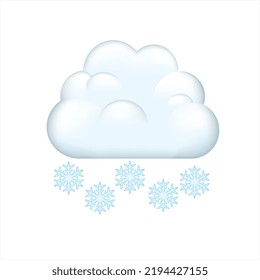 high quality Cloud with Snow icon logo symbol sign isolated 3d vector background chat comment weather climate vector illustration meteorology reactions template emoji character message