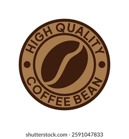 High quality coffee bean. Coffee shop logo. Retro badge coffee bean icon line stamp logo vector design in vintage hipster modern style, premium coffee shop bar brand symbol icon.